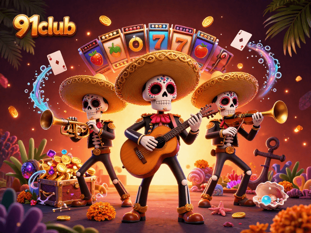 91club offers an exciting gaming experience with colorful scenes and vibrant slot elements.