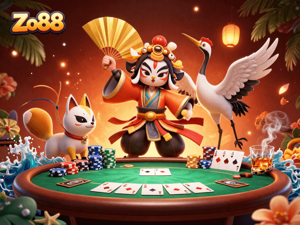 Experience dynamic gameplay with Zo88, where colorful poker elements ignite the excitement.