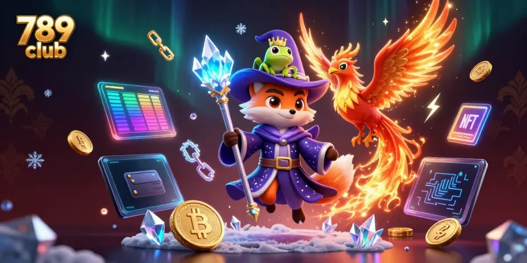 Engage in thrilling gameplay at 789 club, featuring lively characters and vibrant casino elements.