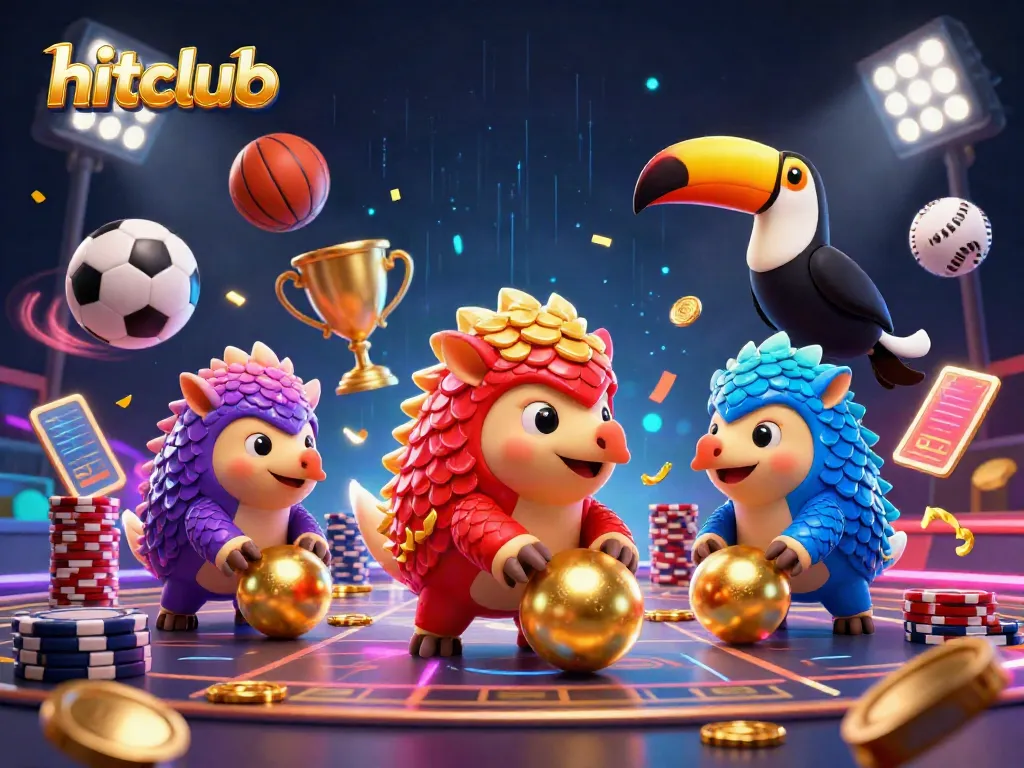 hitclub rivals in dynamic 3D casino scene, showcasing gaming excitement and vibrant elements