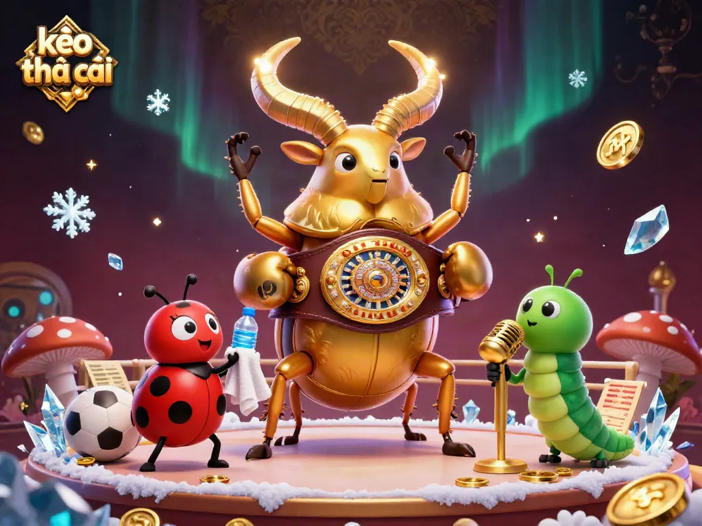 Engage with thrilling kèo nhà cái action featuring a giant beetle boxing champion in an exciting betting scene.