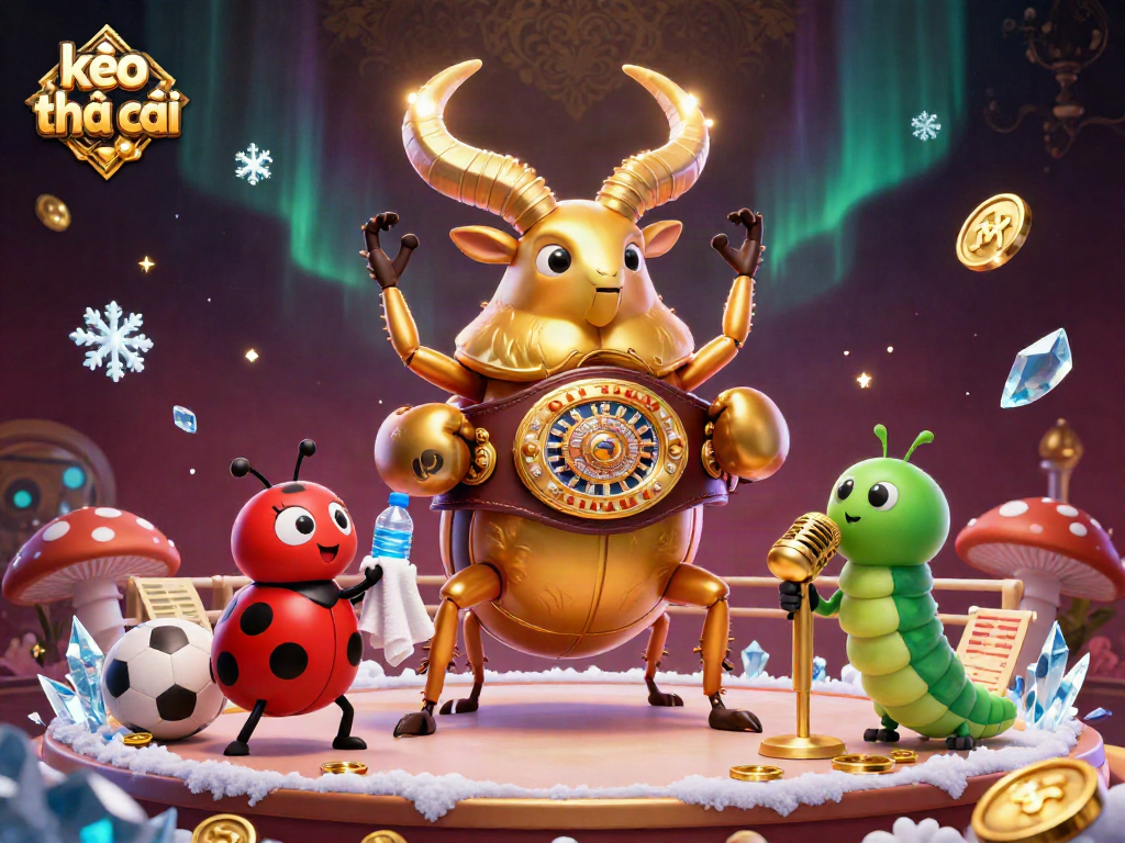 Engage with thrilling kèo nhà cái action featuring a giant beetle boxing champion in an exciting betting scene.