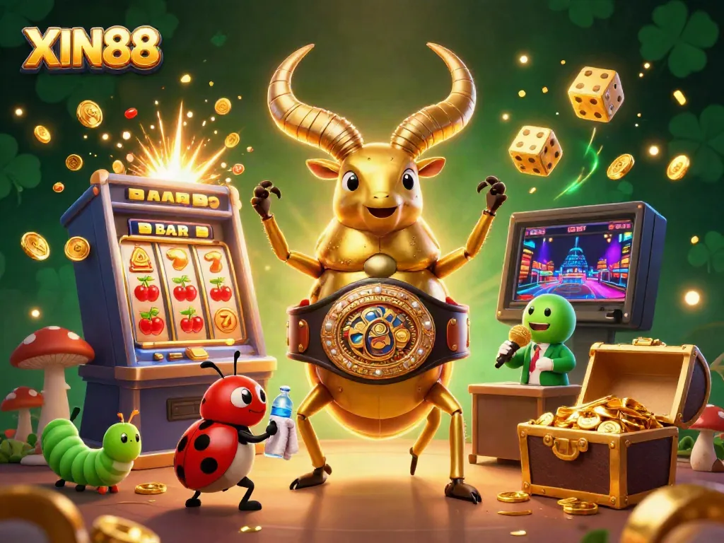 XIN88's vibrant casino scene showcases game action with dynamic characters and thrilling elements.