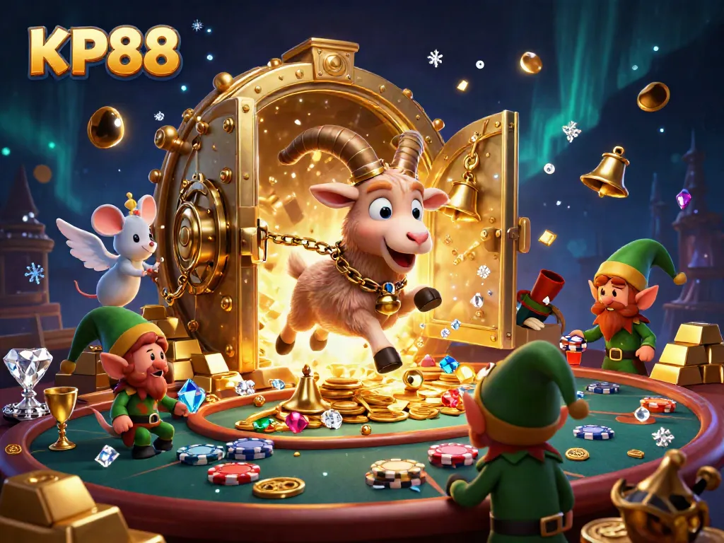 Experience thrilling action at KP88 live casino with festive characters in a captivating scene.