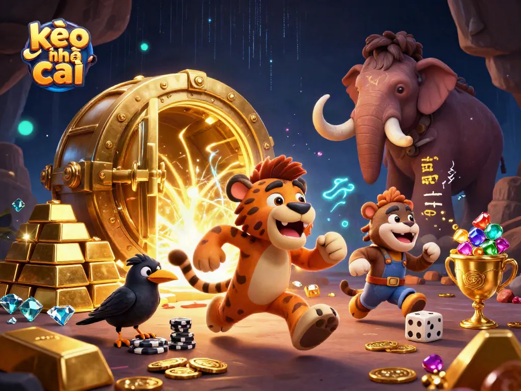 Engage with kèo nhà cái as a 3D cartoon caveman duo brings prehistoric casino excitement to life.
