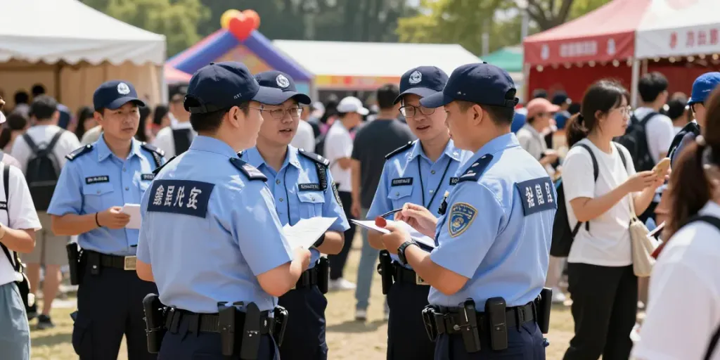 Event Security professionals ensuring safety at a local festival, community-focused protection services.
