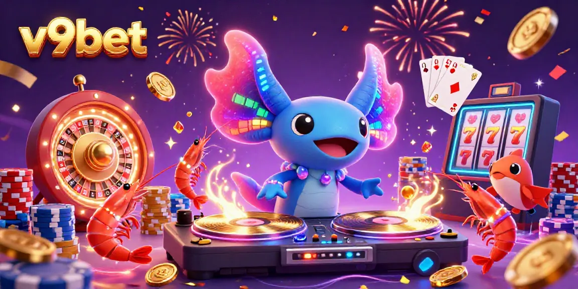Engage with the vibrant v9bet underwater casino scene, featuring dynamic characters and sparkling game elements.
