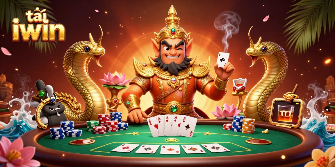 Tải iwin and win big at poker tables with vibrant casino action in a 3D scene.