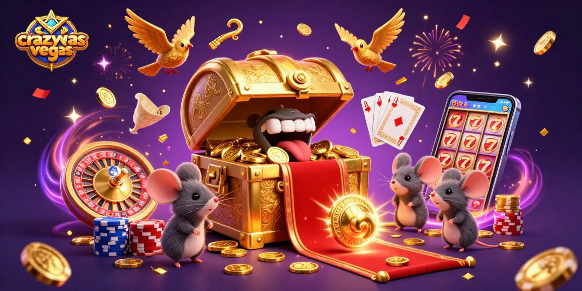 Engage with crazyvegas' thrilling casino charm and stunning rewards in this vibrant 3D illustration.