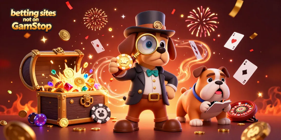 Betting sites not on GamStop feature top agents uncovering hidden chip clues in a dynamic casino scene.