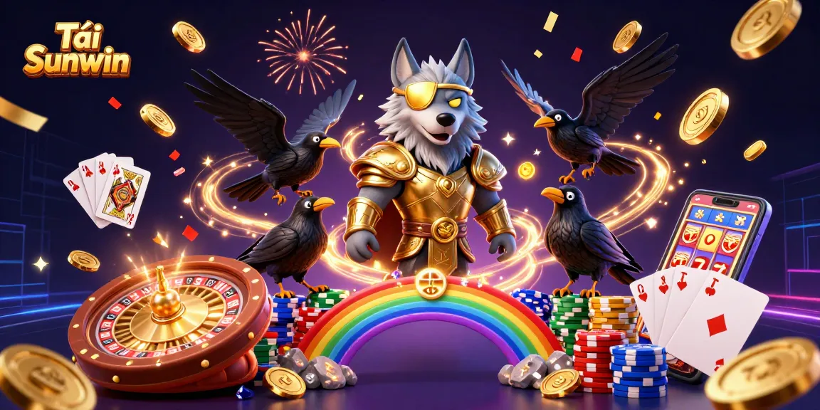 Experience Tải Sunwin with Odin and ravens as they celebrate wins surrounded by casino treasures.
