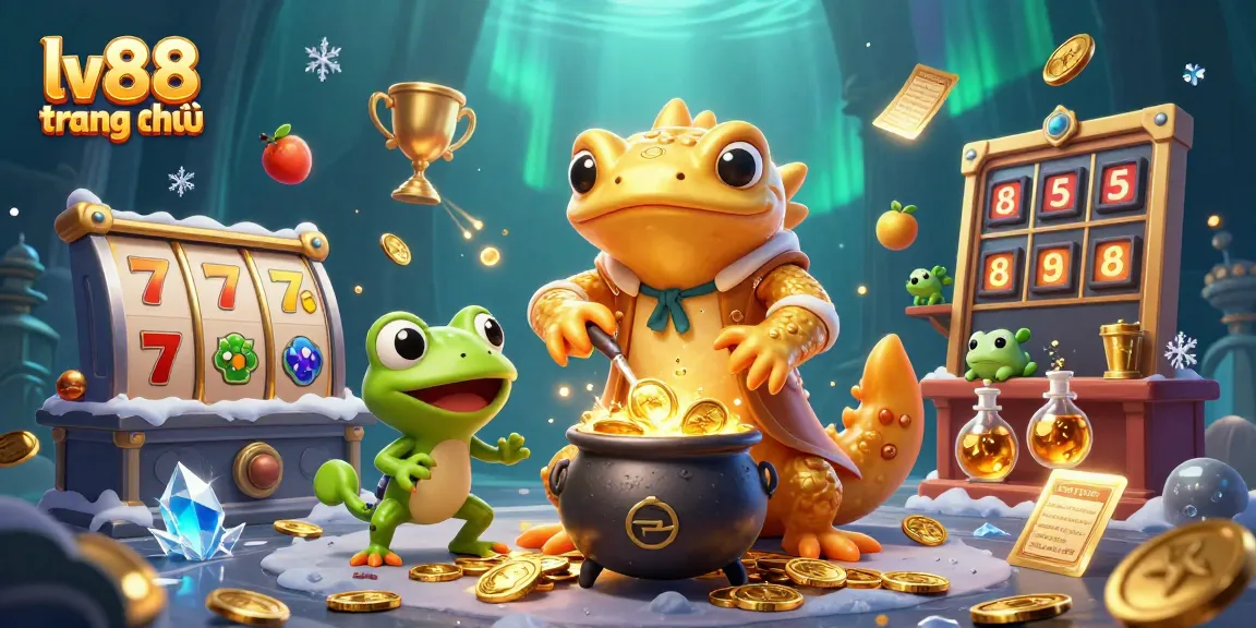 Experience winning strategies at lv88 trang chủ with a vibrant casino-themed illustration featuring golden riches.