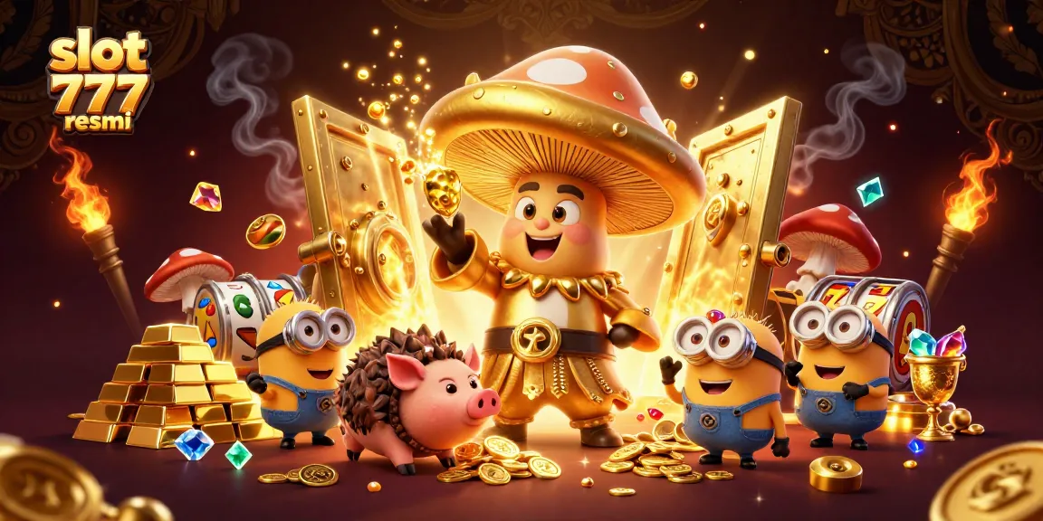 Spin the reels with slot 777 resmi in this vibrant, treasure-filled 3D illustration.