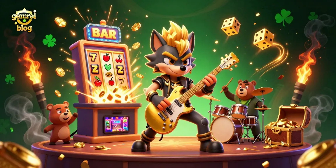 Experience the excitement of jackpots at the general blog featuring a rock star wolf and a wild bear!