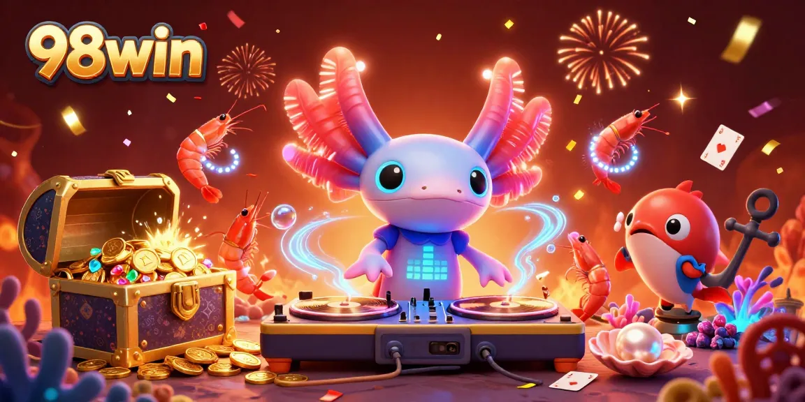 Experience 98win's underwater casino thrills with vibrant characters and dynamic gameplay