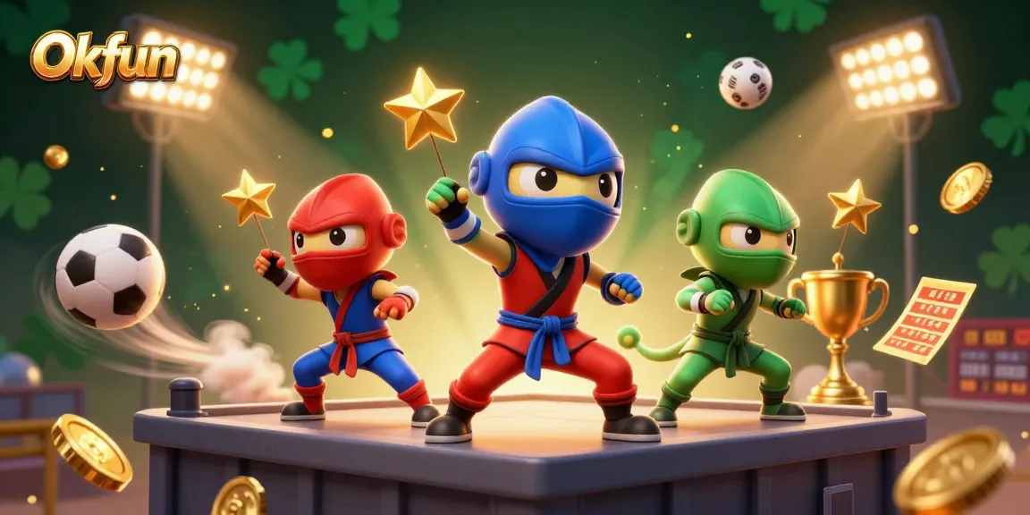 Engage in thrilling action with the ninja team at Okfun, showcasing games and betting excitement.