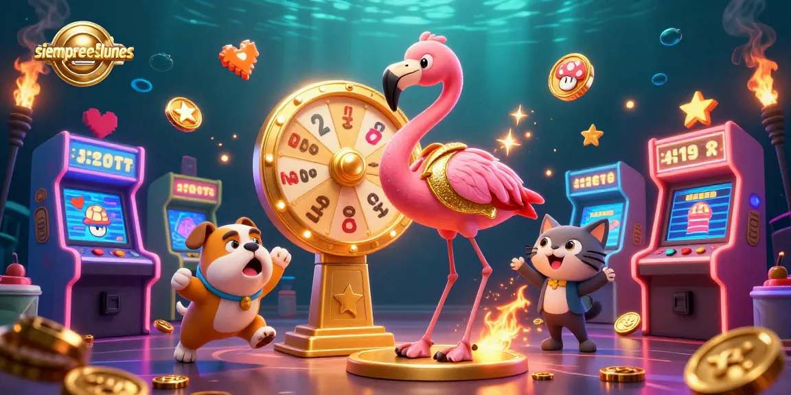 Experience thrilling gameplay at siempreeslunes with dynamic prize scenes featuring colorful arcade elements.