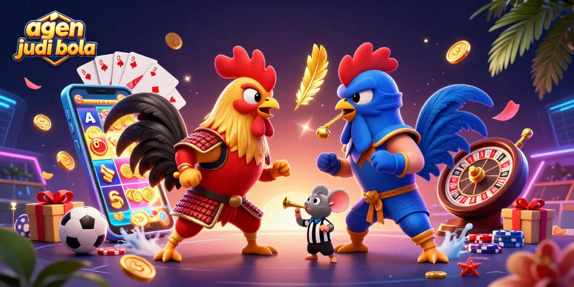 Experience thrilling bets with agen judi bola in an exciting 3D gambling illustration.